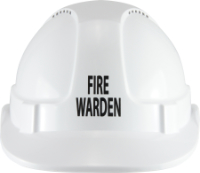 ON SITE SAFETY HAMMERHEAD HARD HAT VENTED FIRE WARDEN PRINT WHITE